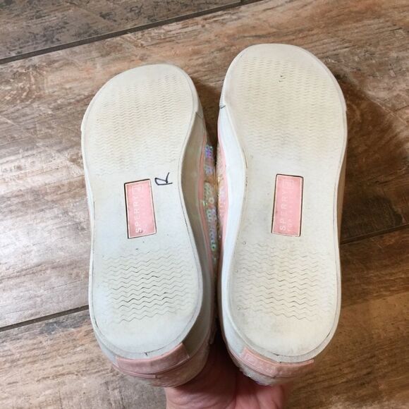 Sperry - White & Pink Sequined Boat Shoes!… - Picture 5 of 6